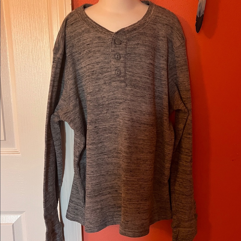 THEREABOUTS Kids Gray Long Sleeve Henley Shirt